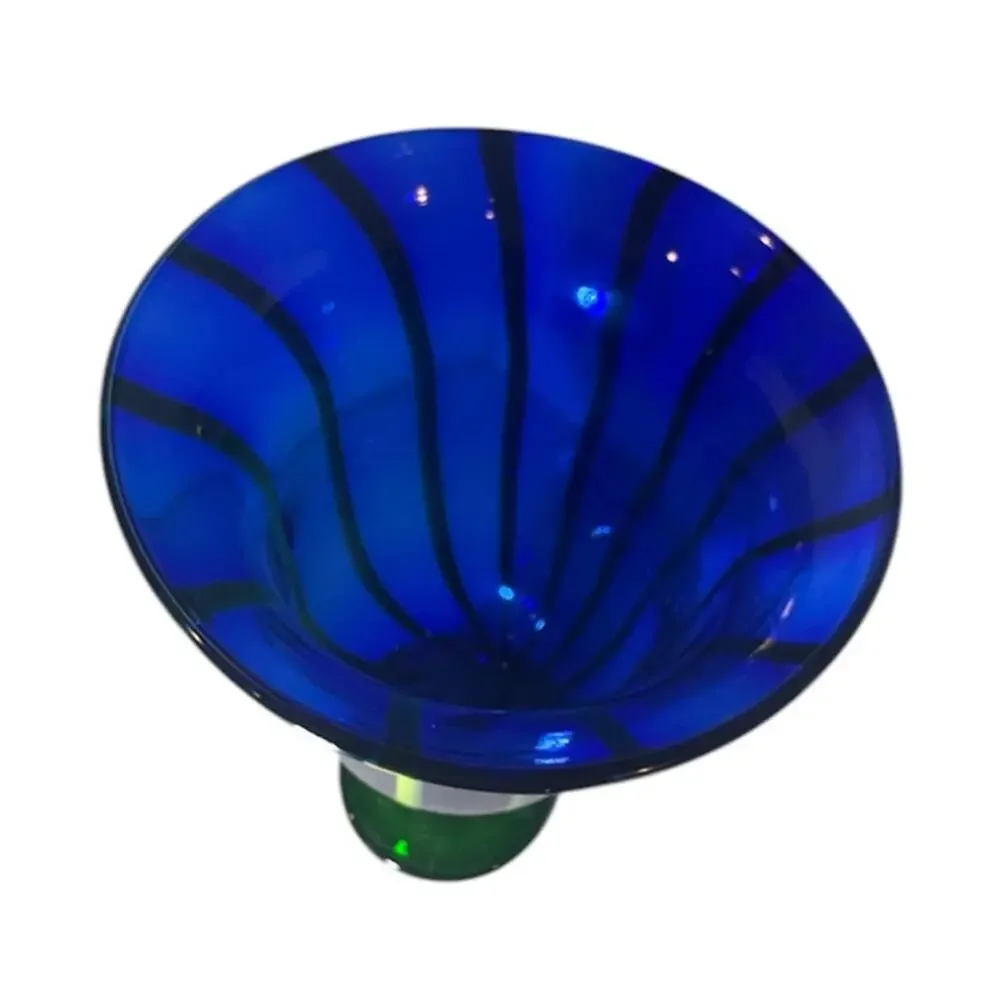 blue and yellow glass vase,‎ RARE